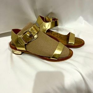 Metallic Gold dress Sandle Sam‎ Edelman size 8